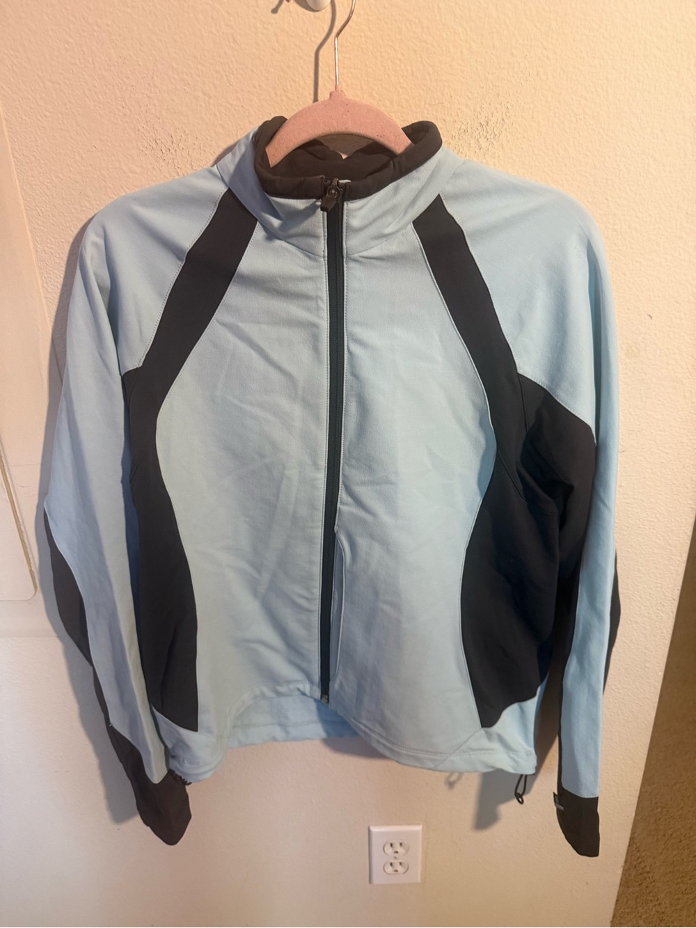 REI Co-op Women’s M Blue Black Softshell Full Zip Outdoor Jacket Y2K